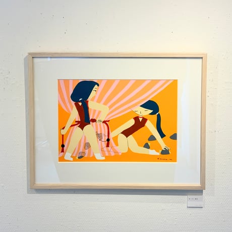 丸山一葉「カーテン深川」原画作品