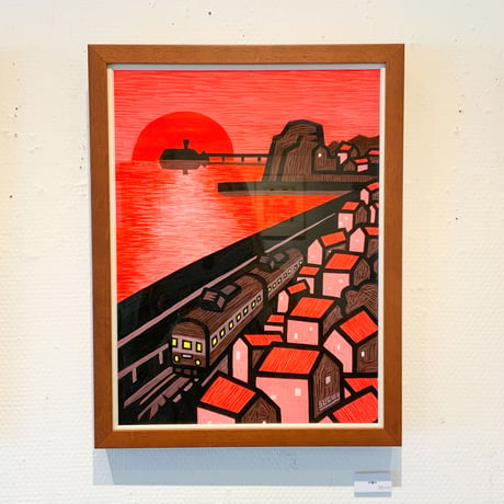 山崎杉夫「夕暮れ」yamazaki sugio