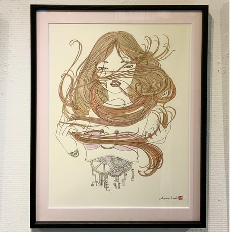 須川まきこ「乱気流　２」原画 sugawa makiko