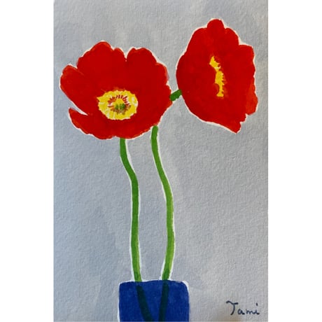 水彩画 花瓶の花と烏瓜　原画 水彩画 花瓶の花と烏瓜 原画 7f29d734e08d5cf321894d8f1b3869