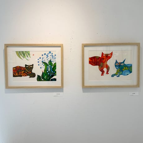 木村晴美「風猫・雷猫」原画