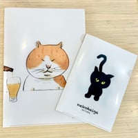 南伸坊 クリアファイル2枚Set ＜黒猫柄＋わがはい柄＞