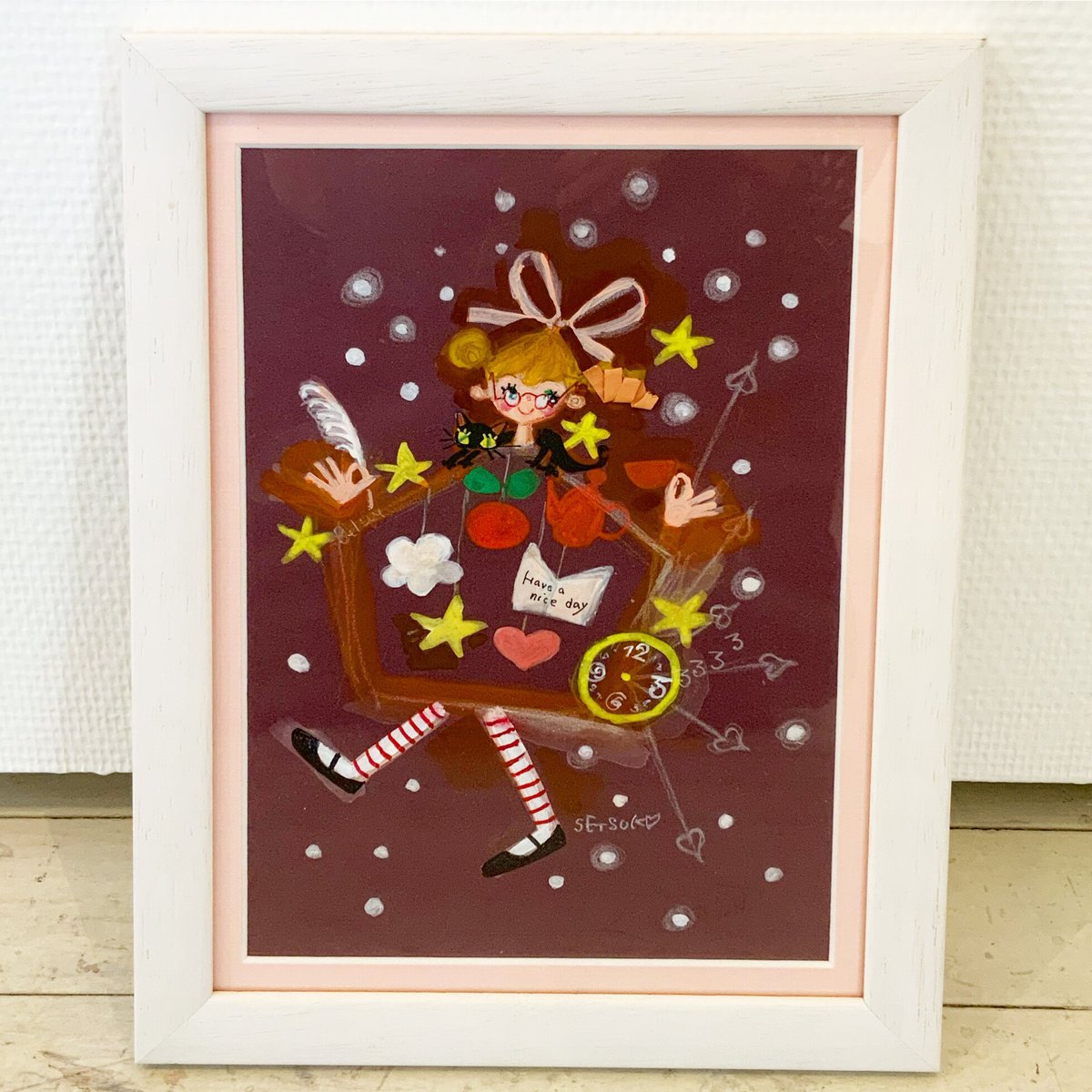 田村セツコ 原画「わたしのお家作っちゃった」直筆イラスト サイン入り