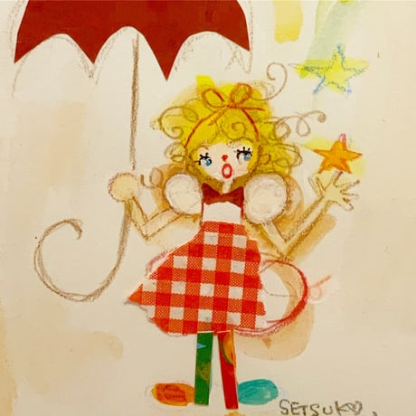 田村セツコ「ひらめきが降ってきたの」原画  tamura setsuko