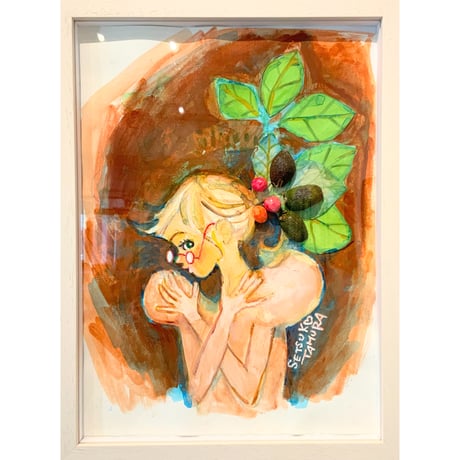 田村セツコ ボンジュール版画　直筆イラスト 田村セツコ「ボンジュール」原画 tamura setsuko | SPACE YUI onl