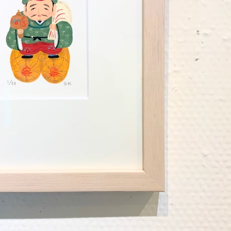 そで山かほ子「やさしい大黒さま」版画作品