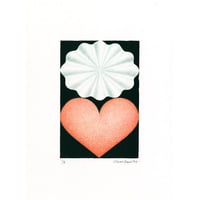 河井いづみ「愛のかたち,花2」リトグラフ