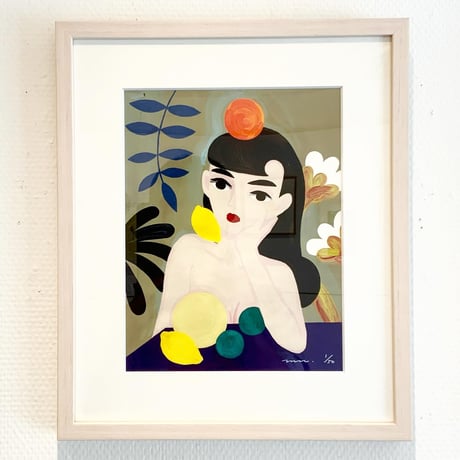 中村桃子「a cloudy day」版画作品