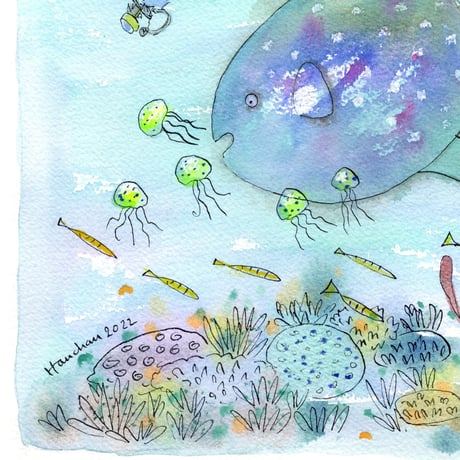 はんまけいこ「マンボウ」hanma keiko 原画
