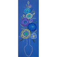 立川一美「花瓶の花(青色地）」kazumi tachikawa