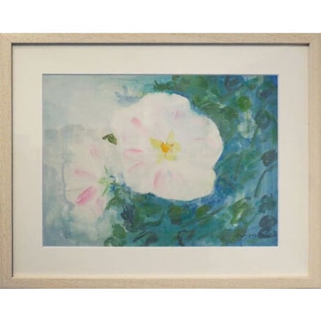 小池アミイゴ「芙蓉の花」版画