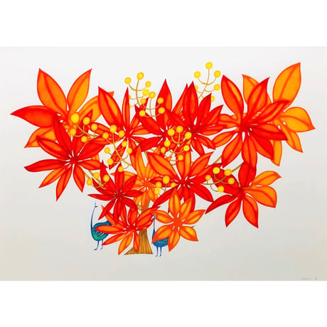 木村晴美「赤ヤツデ」原画