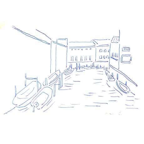 安西水丸「運河の街角」mizumaru anzai