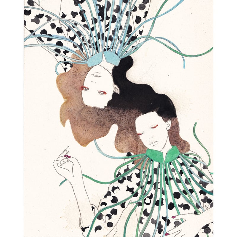 ミカオ　MICAO 「やわらかな雨」版画　絵画 Yahoo!オークション - MICAO(ミカオ) ミシン妖精 版画