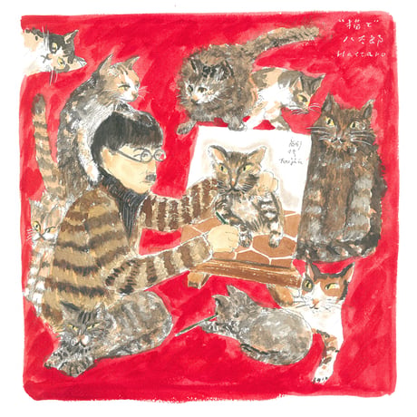 信濃八太郎「猫と」shinano hattaro