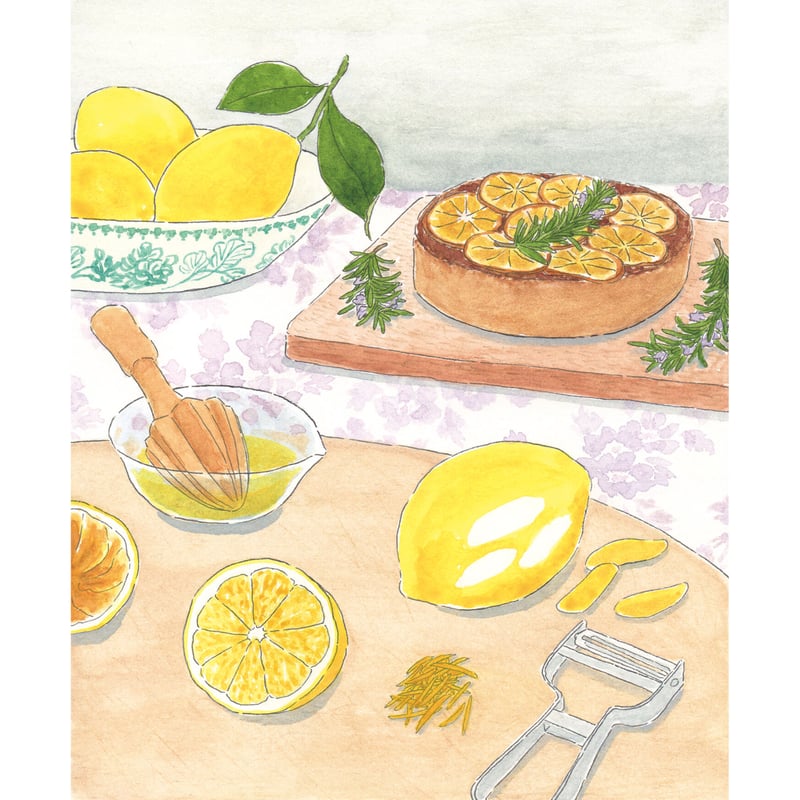 限定■直筆サイン入り■吉田清光■静物画絵画リトグラフレモン貝殻とうがらし 吉田春香「レモンのお菓子づくり」haruka yoshida | SPACE YUI