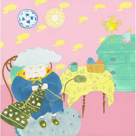 藤本巧「マンボウ好きのおばあちゃん」原画