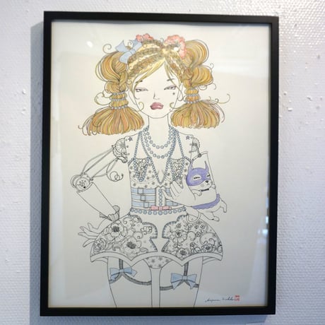 須川まきこ「パールのドレス」原画 sugawa makiko