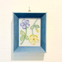 立川一美「花 ミニ額 （白地）」kazumi tachikawa