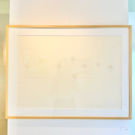 安西水丸「THE RIVER Ⅶ（白・木）」