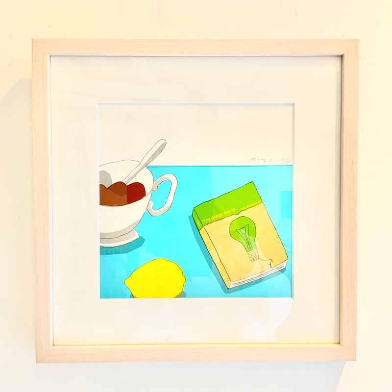 安西水丸 版画作品(HERSI) 安西水丸「ルルちゃんとヨーヨー」mizumaru anzai | SPACE YUI