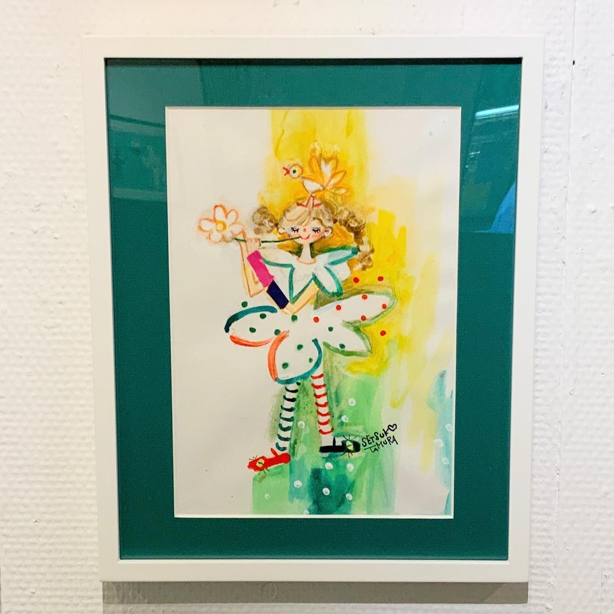 田村セツコ ボンジュール版画　直筆イラスト 田村セツコ ボンジュール版画 直筆イラスト 田村セツコ 版画