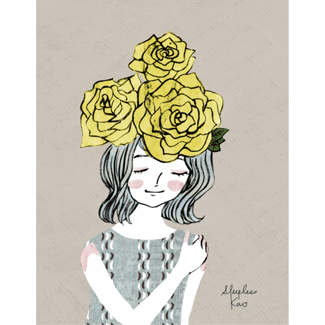 Sleepless kao「yellow rose」プリント作品