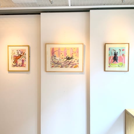 松本圭以子「リボンとボタンの雨」原画作品