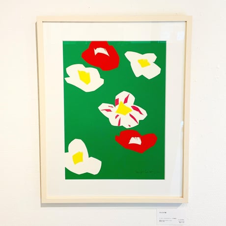 舟橋全二「赤と白の椿」Zenji Funabashi 「RED AND WHITE CAMELLIA」