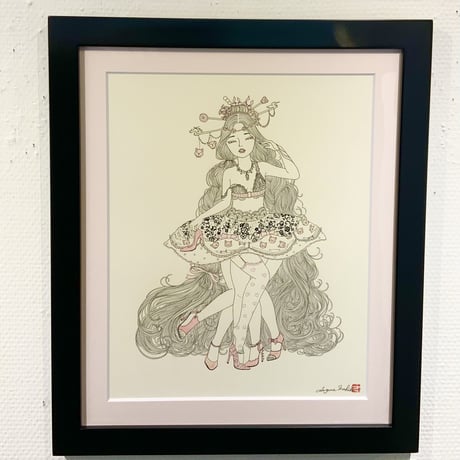 須川まきこ「カーリーヘア」原画 sugawa makiko