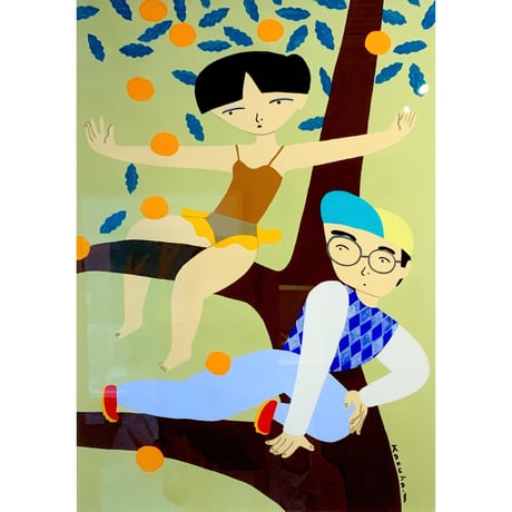 丸山一葉「道草（実）」原画作品