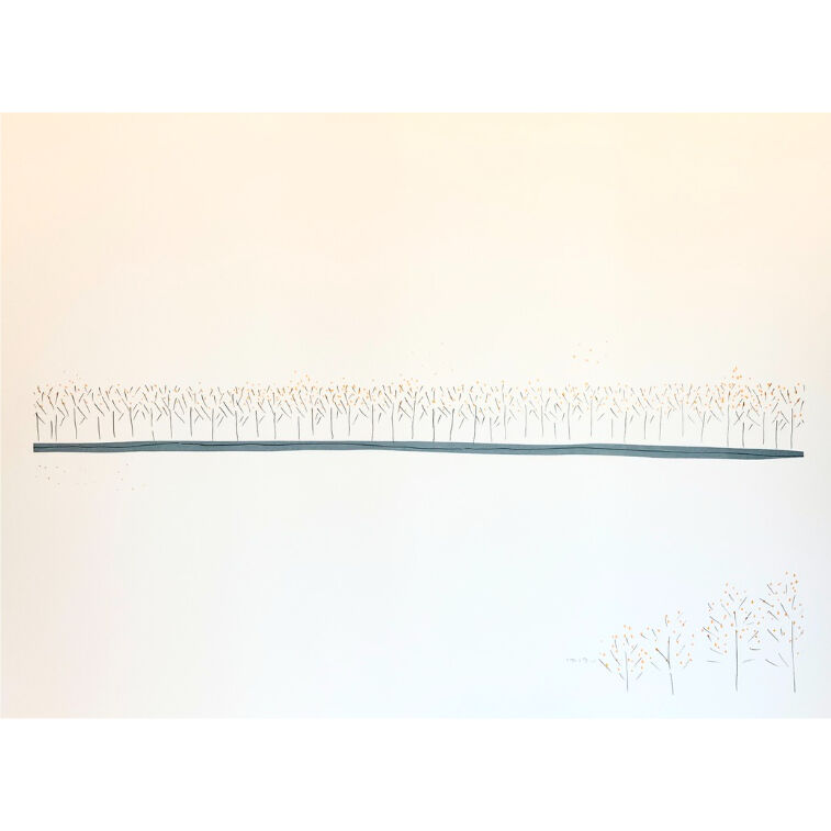 安西水丸「THE RIVER Ⅷ(白・一本道)」 | SPACE YUI online shop 安西水丸「THE RIVER Ⅷ(白・一本道)」 | SPACE YUI online shop