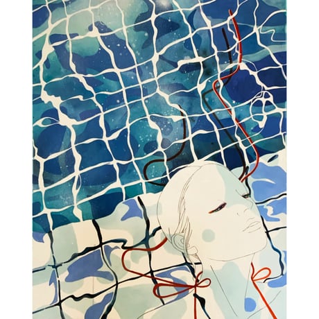 オカダミカ/micca「交差する_pool 2_35.30163662979005, 139.28107172682033」」（原画）