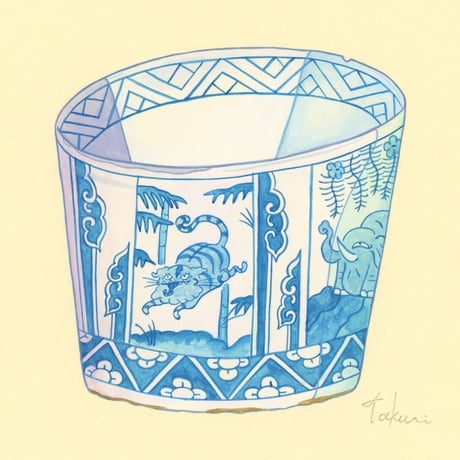 藤本巧「子虎そば猪口」fujimoto takumi 原画