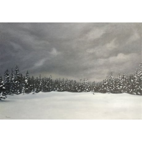 民野宏之 「雪の森（旭岳）」原画