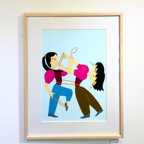 丸山一葉「ぐぐーって踊る」原画作品