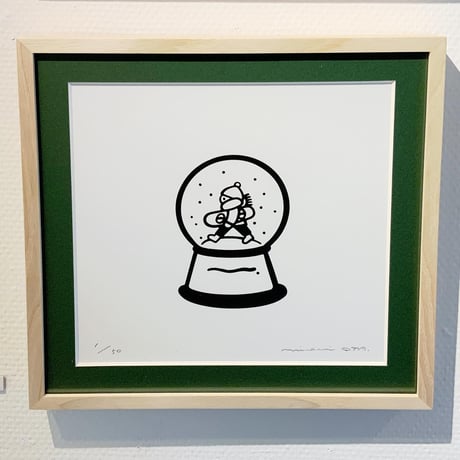 OTA Minami「ドローイング 3. スノードーム (スノーボードの男の子)」版画