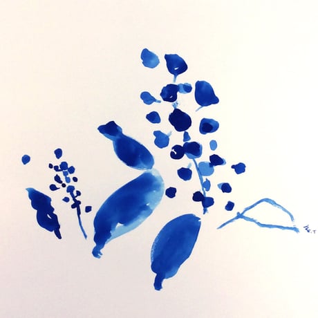 手島加江「やまごぼう」（原画）tejima kae