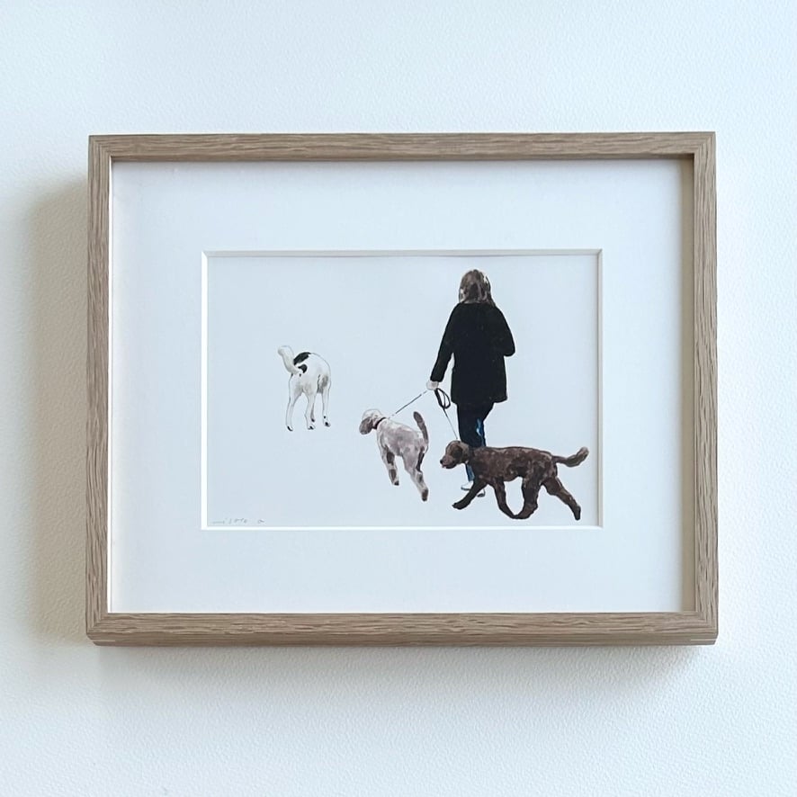 荻原美里「walking with the dog / 犬と散歩」原画 ogihara mis 荻原美里「walking with the dog / 犬と散歩」原画 ogihara mis