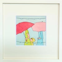 杉田比呂美「かさと雨だれ」原画作品