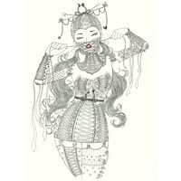 須川まきこ「Lace up dress」原画 sugawa makiko