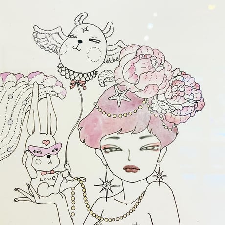 須川まきこ「すみれ色のマーメイド」原画 sugawa makiko