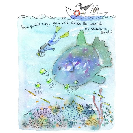 はんまけいこ「マンボウ」hanma keiko 原画