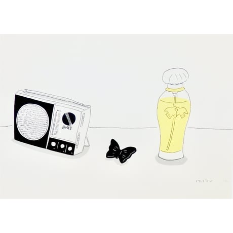 安西水丸「蝶々とラジオ」mizumaru anzai