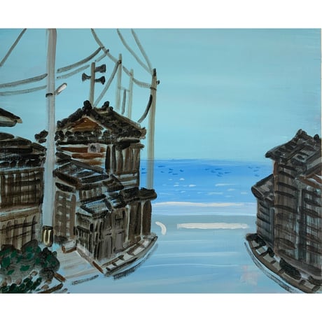 小池アミイゴ「輪島市門前町黒島の夏」原画