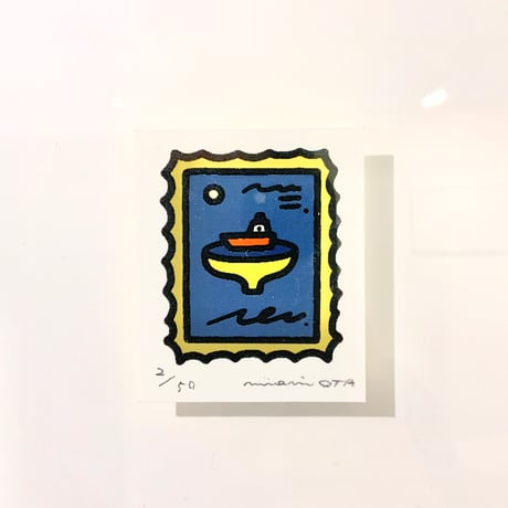 OTA Minami「ゆらりとせまる レンズの奥の月 」版画