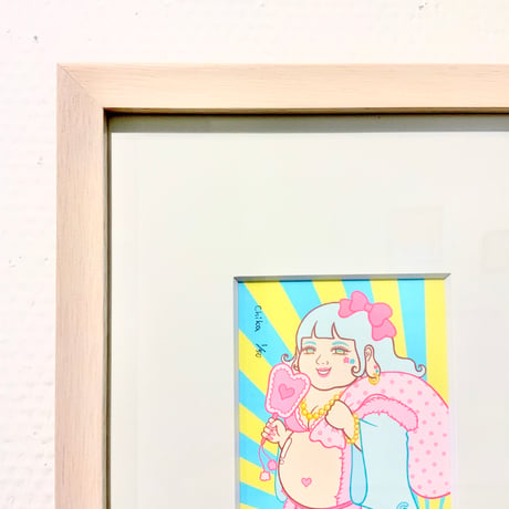 竹井千佳「ギャル布袋」版画作品