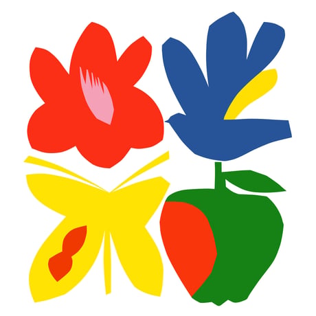 舟橋全二「花鳥蝶実」Zenji Funabashi「FLOWER, BIRD,  BUTTERFLY,  FRUIT」