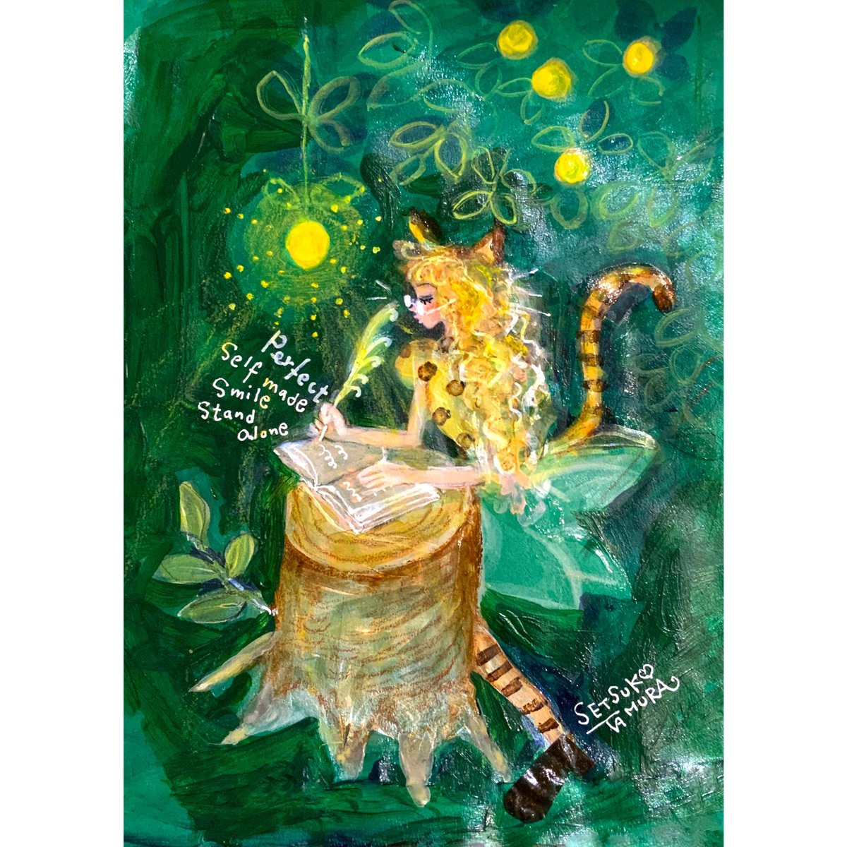 田村セツコ ボンジュール版画 直筆イラスト CATEGORY 田村セツコ