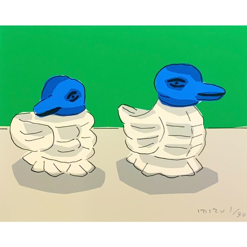 安西水丸「夜中の汽笛について、あるいは物語の効能について」版画